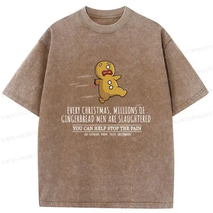 Tokyo-Tiger Gingerbread Man Disaster Washed T-Shirt