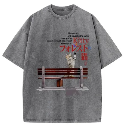 Tokyo-Tiger Forrest Cat's Perspective Washed T-Shirt