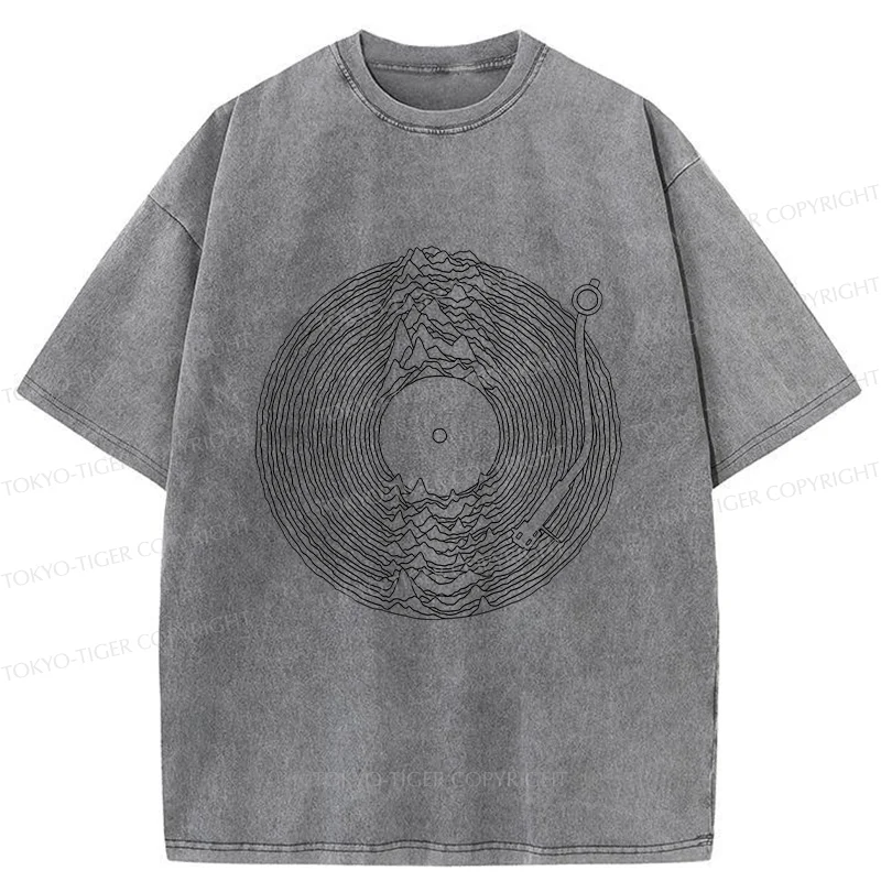Tokyo-Tiger Record Player Japanese Washed T-Shirt