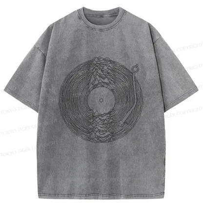 Tokyo-Tiger Record Player Japanese Washed T-Shirt