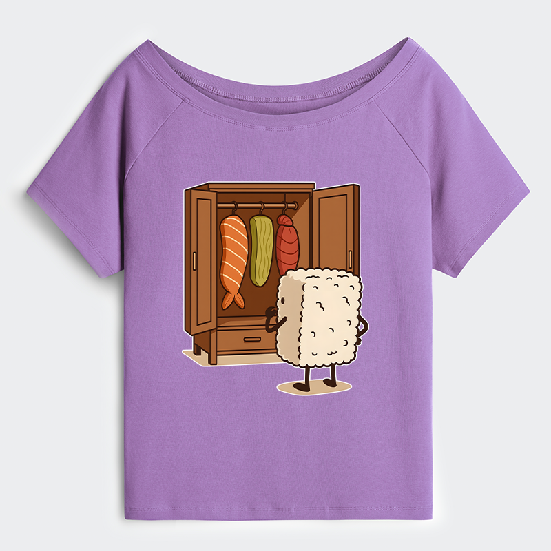 Tokyo-Tiger Sushi Pick Out Clothes Off Shoulder T-Shirt