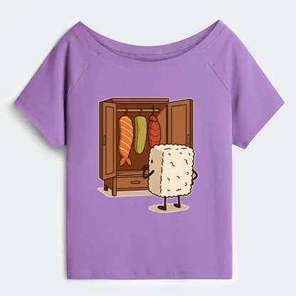 Tokyo-Tiger Sushi Pick Out Clothes Off Shoulder T-Shirt