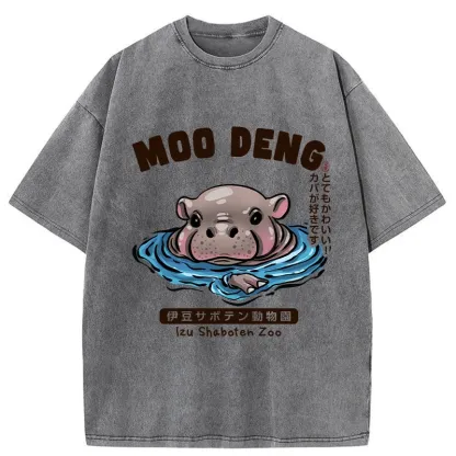 Tokyo-Tiger Relaxed Hot Spring Moo Deng Washed T-Shirt