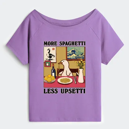 Tokyo-Tiger More Spaghetti Less Upsetti Goose Off Shoulder T-Shirt
