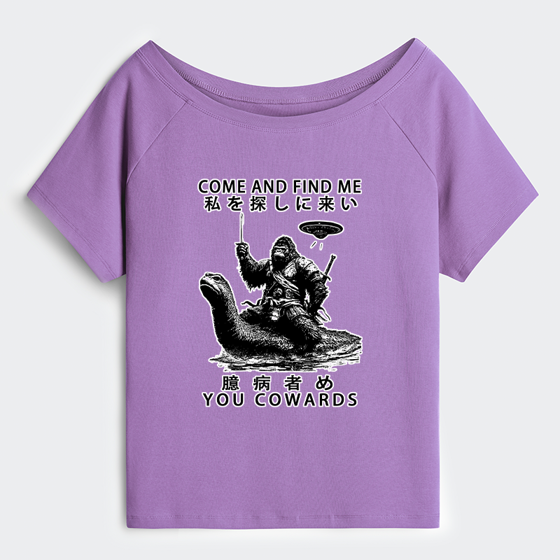 Tokyo-Tiger Can You Find Us Off Shoulder T-Shirt