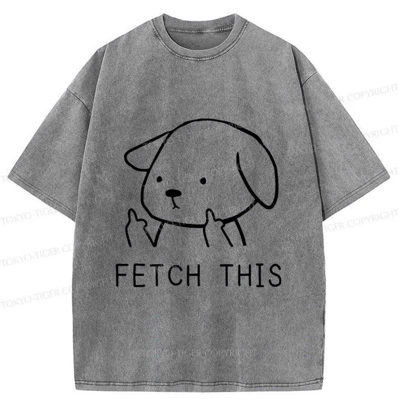 Tokyo-Tiger Fetch This Dog Washed T-Shirt