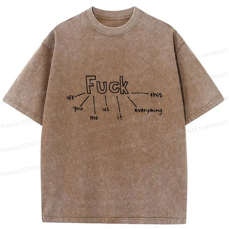 Tokyo-Tiger Word Game Washed T-Shirt