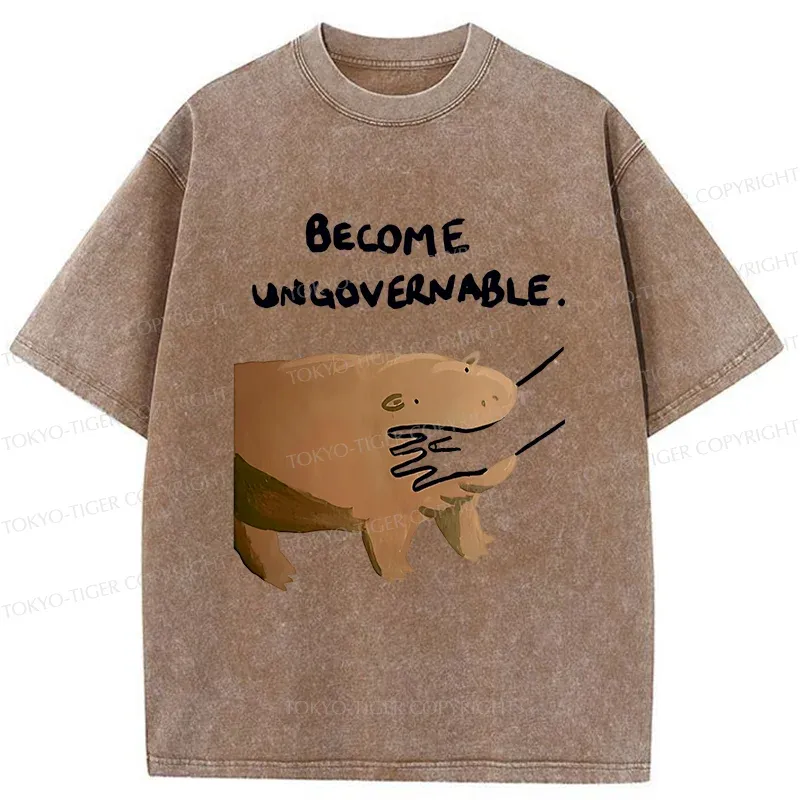 Tokyo-Tiger Moo Deng Bites Someone's Arm Washed T-Shirt