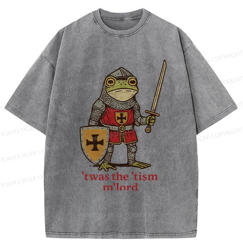 Tokyo-Tiger Frog Knight Funny Washed T-Shirt Sale
