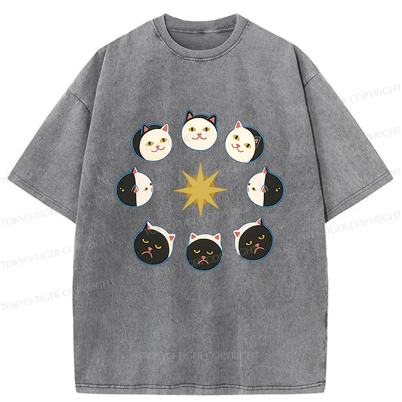Tokyo-Tiger Eclipse Cat Washed T-Shirt