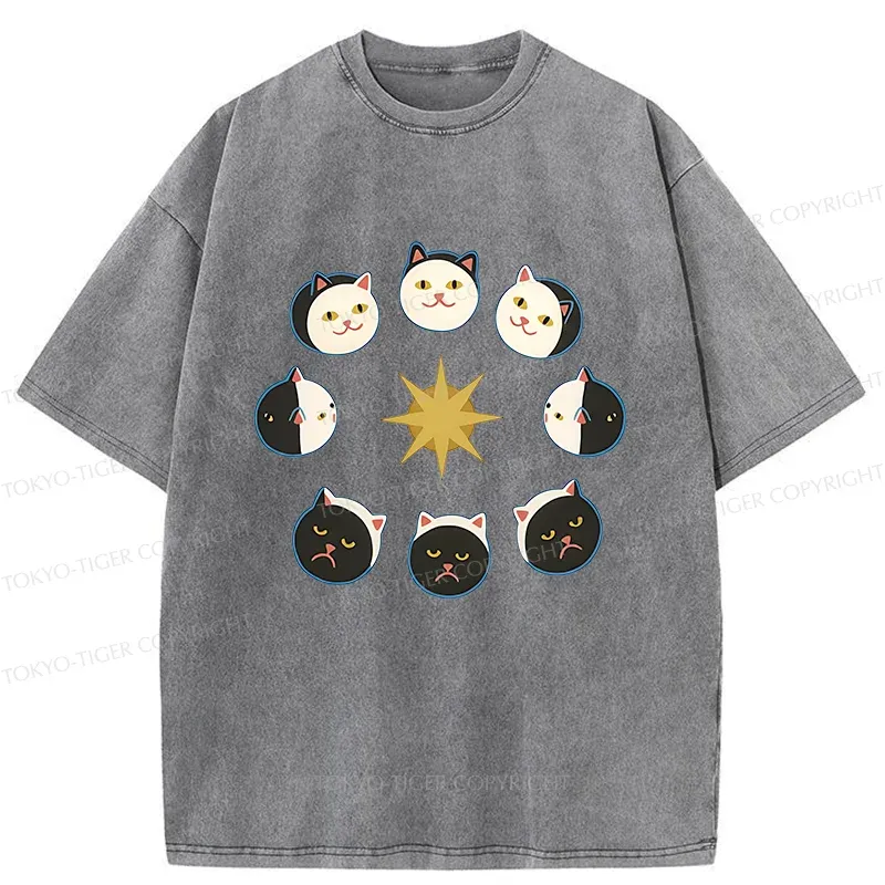 Tokyo-Tiger Eclipse Cat Washed T-Shirt