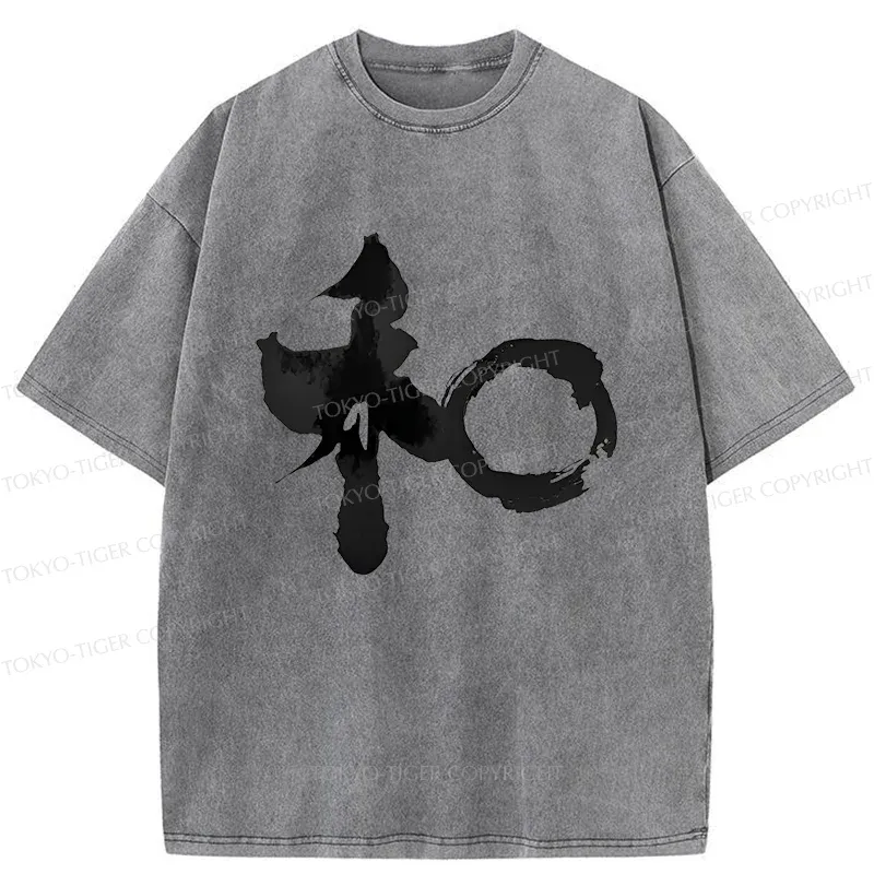 Tokyo-Tiger Peace Kanji Washed T-Shirt