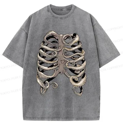 Tokyo-Tiger Octopus Skeleton Washed T-Shirt