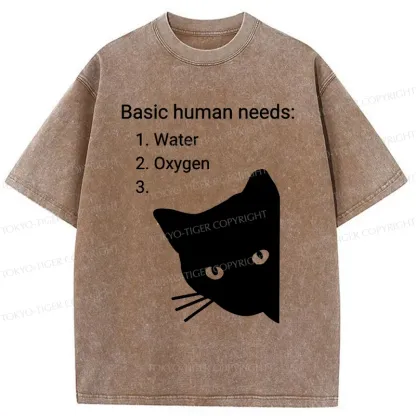 Tokyo-Tiger Basic Human Needs Washed T-Shirt