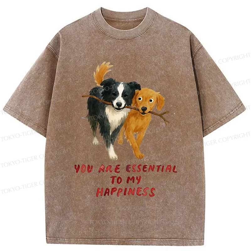 Tokyo-Tiger Dogs' Friendship Washed T-Shirt