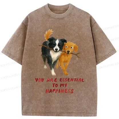 Tokyo-Tiger Dogs' Friendship Washed T-Shirt