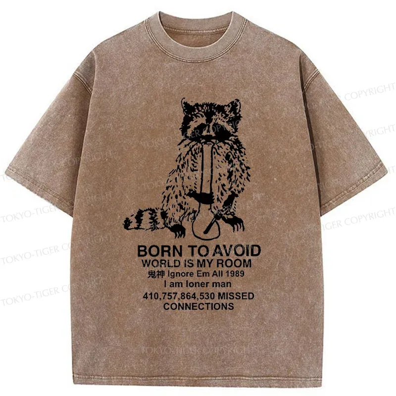 Tokyo-Tiger Raccoon Meme Washed T-Shirt Sale
