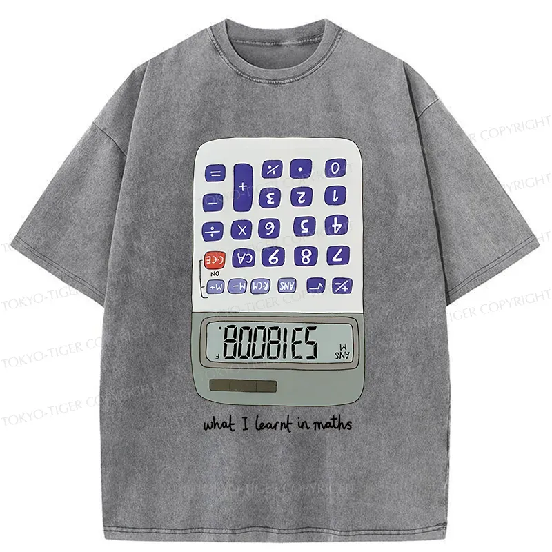 Tokyo-Tiger Calculator Funny Washed T-Shirt