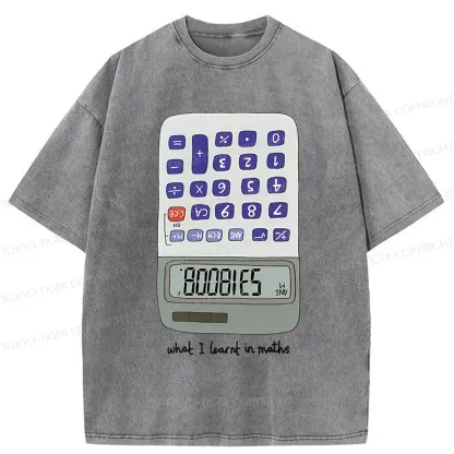 Tokyo-Tiger Calculator Funny Washed T-Shirt