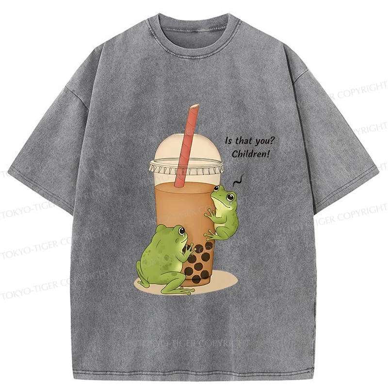 Tokyo-Tiger Frog Looking For Tadpoles Washed T-Shirt