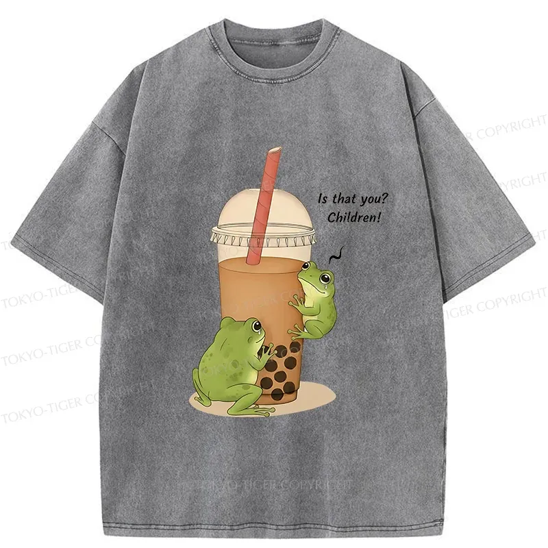 Tokyo-Tiger Frog Looking For Tadpoles Washed T-Shirt