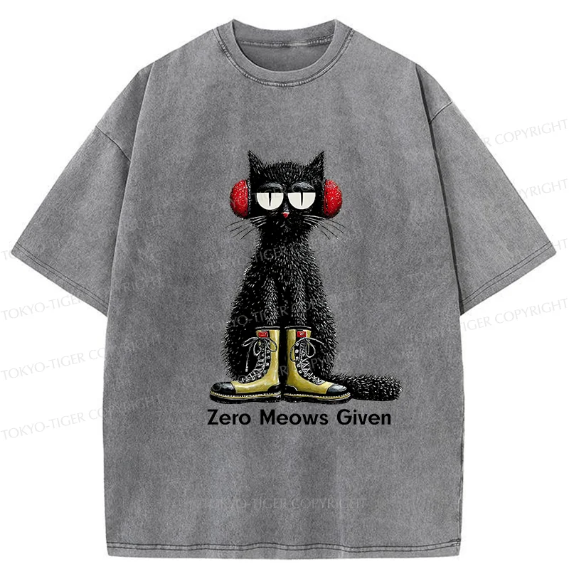 Tokyo-Tiger Cat Doesn't Care At All Washed T-Shirt