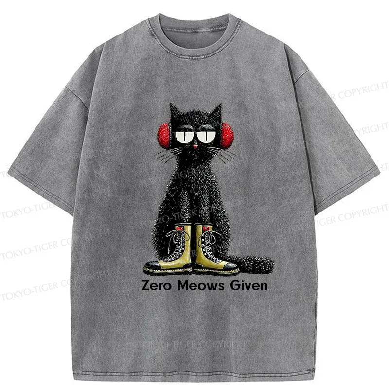 Tokyo-Tiger Cat Doesn't Care At All Washed T-Shirt Sale