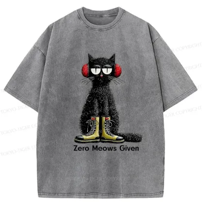Tokyo-Tiger Cat Doesn't Care At All Washed T-Shirt