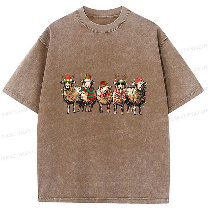 Tokyo-Tiger Christmas Sheep Washed T-Shirt