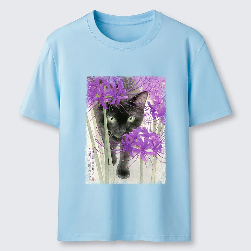 Tokyo-Tiger A Cat Among The Flowers Classic T-Shirt