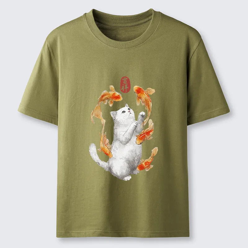Tokyo-Tiger Zen Cat And The Dancing Fish Classic T-Shirt