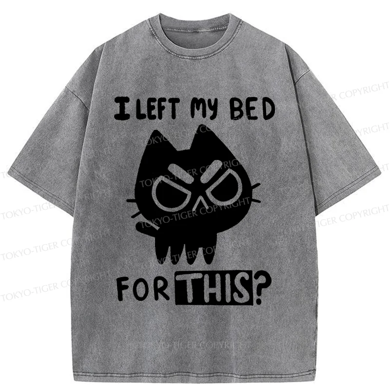 Tokyo-Tiger Dissatisfied Cat Meme Washed T-Shirt