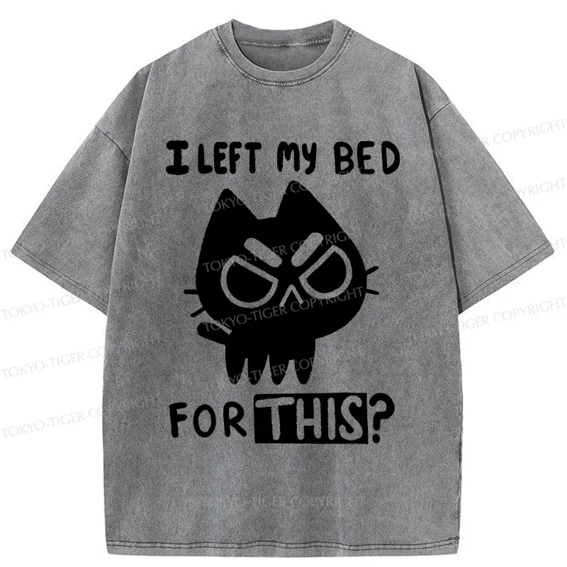 Tokyo-Tiger Dissatisfied Cat Meme Washed T-Shirt