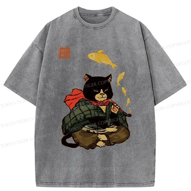 Tokyo-Tiger Smoke Like Fish Washed T-Shirt