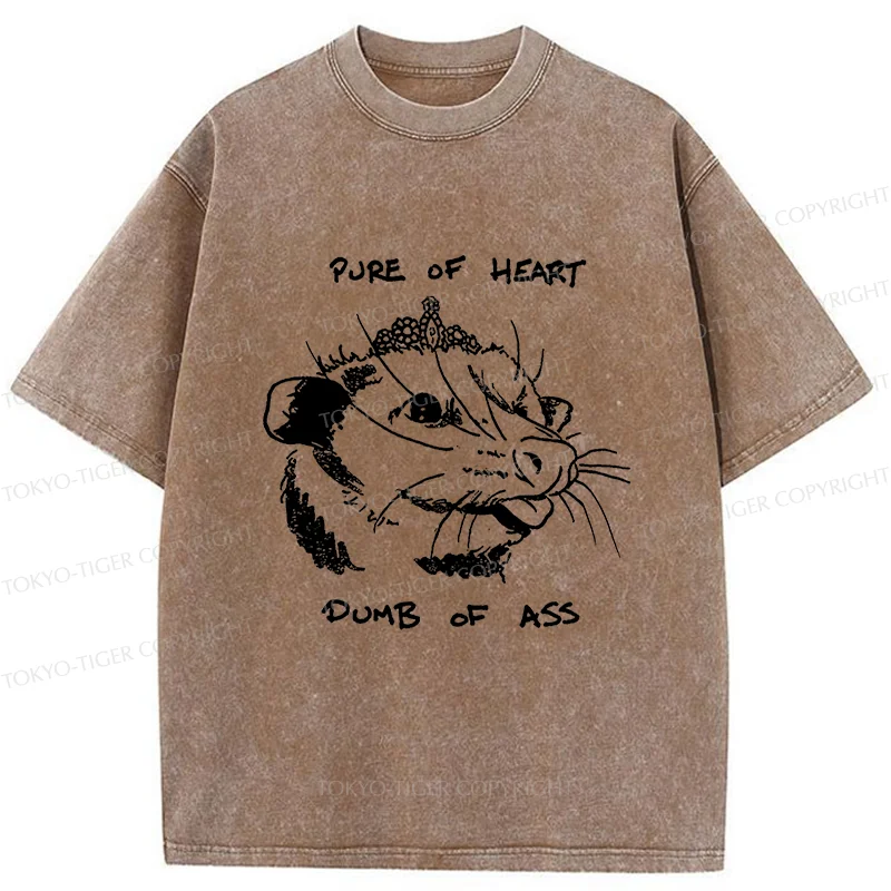 Tokyo-Tiger Contrasting Life Of The Possum Washed T-Shirt