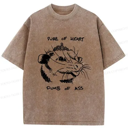 Tokyo-Tiger Contrasting Life Of The Possum Washed T-Shirt