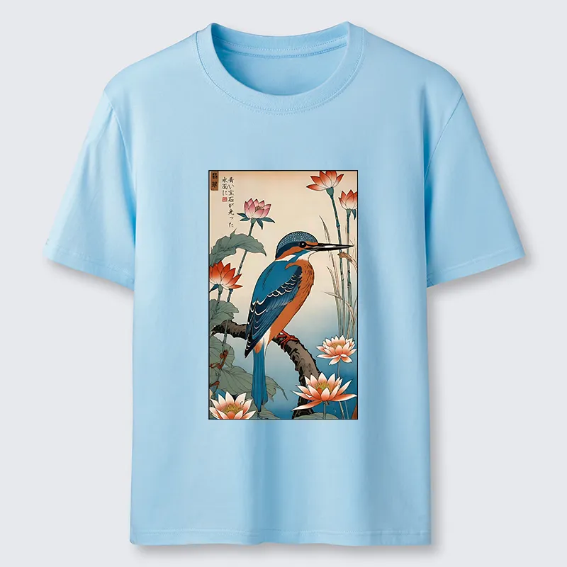 Tokyo-Tiger Ukiyo-e Kingfisher Classic T-Shirt