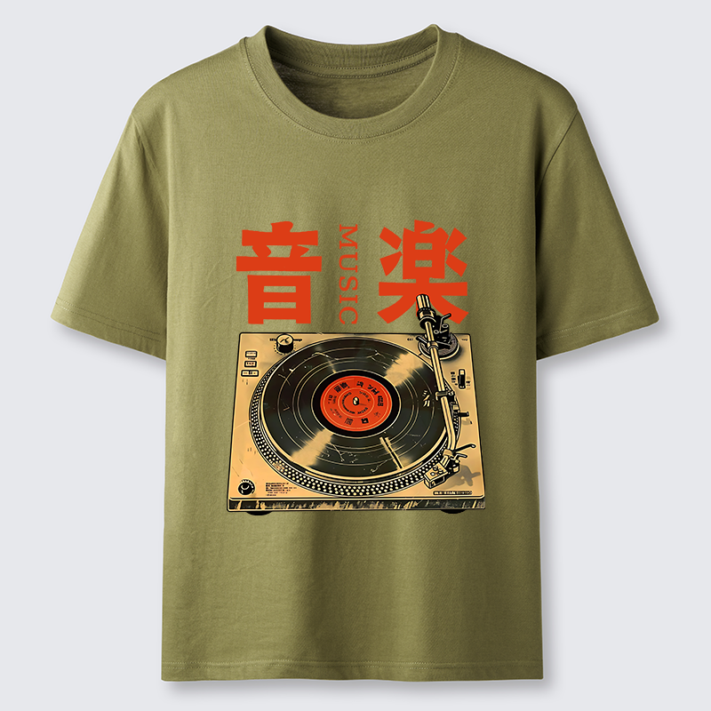 Tokyo-Tiger Retro Music Record Player Classic T-Shirt