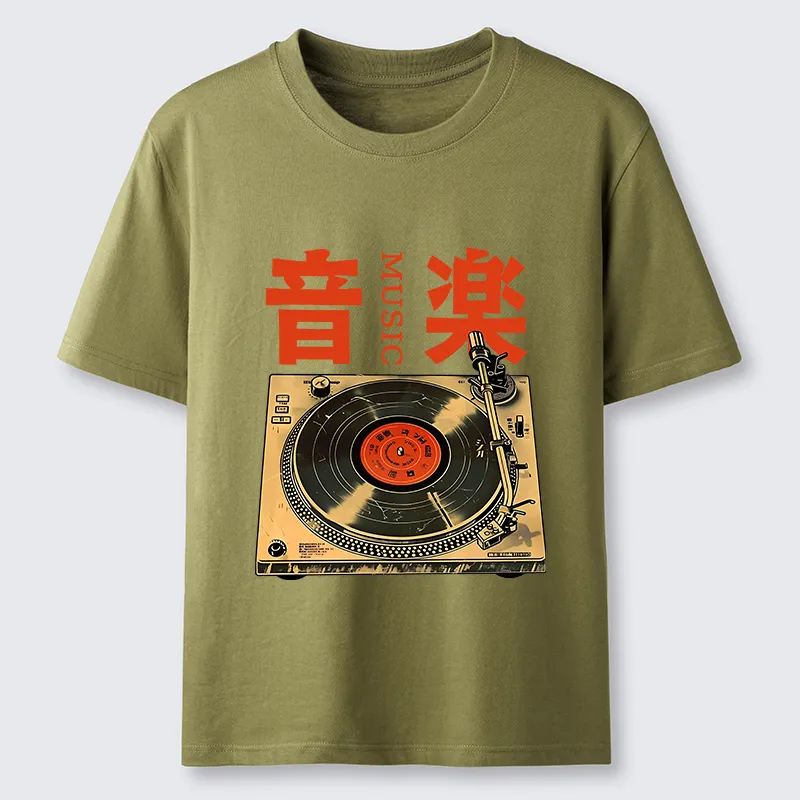 Tokyo-Tiger Retro Music Record Player Classic T-Shirt