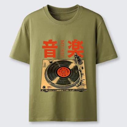 Tokyo-Tiger Retro Music Record Player Classic T-Shirt