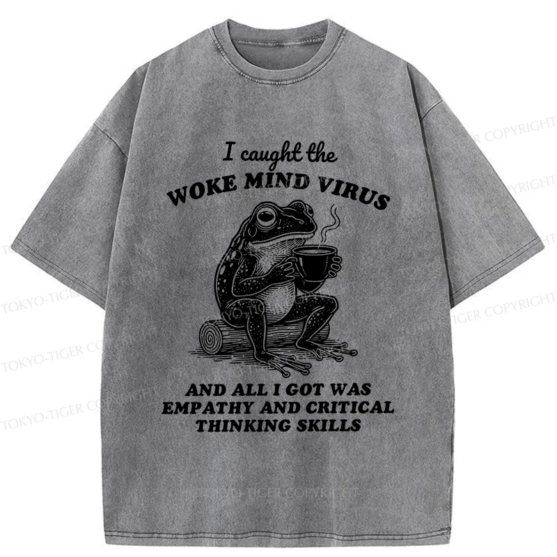 Tokyo-Tiger Awakened Thinking Virus Frog Washed T-Shirt