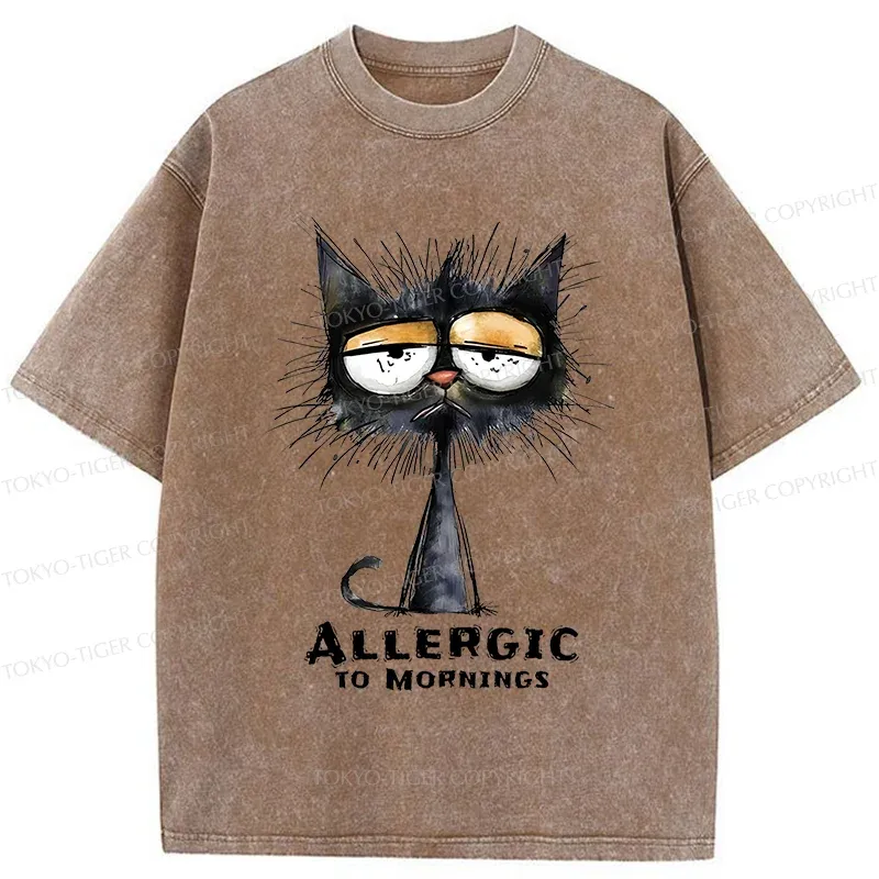 Tokyo-Tiger Cats Are Allergic To Morning Washed T-Shirt