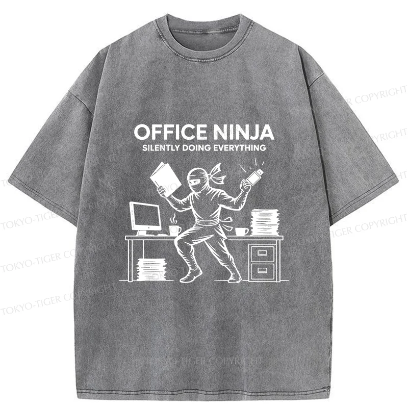 Tokyo-Tiger Workplace Ninja Washed T-Shirt