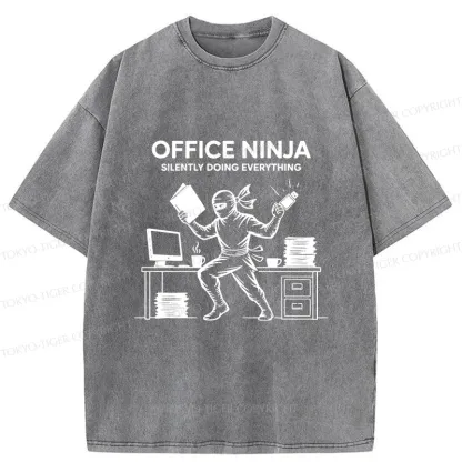 Tokyo-Tiger Workplace Ninja Washed T-Shirt
