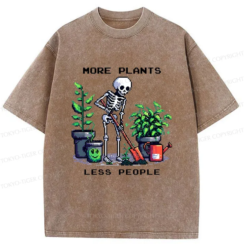 Tokyo-Tiger Skeleton Planting Trees Washed T-Shirt