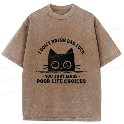 Tokyo-Tiger Black Cats Don't Bring Bad Luck Washed T-Shirt