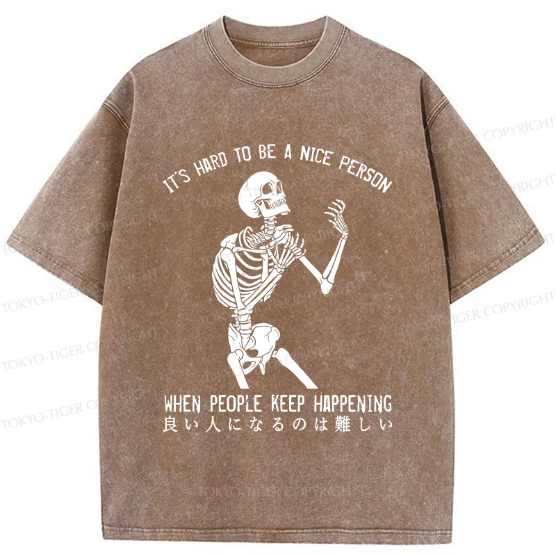 Tokyo-Tiger It's Hard To Be A Good Person Washed T-Shirt