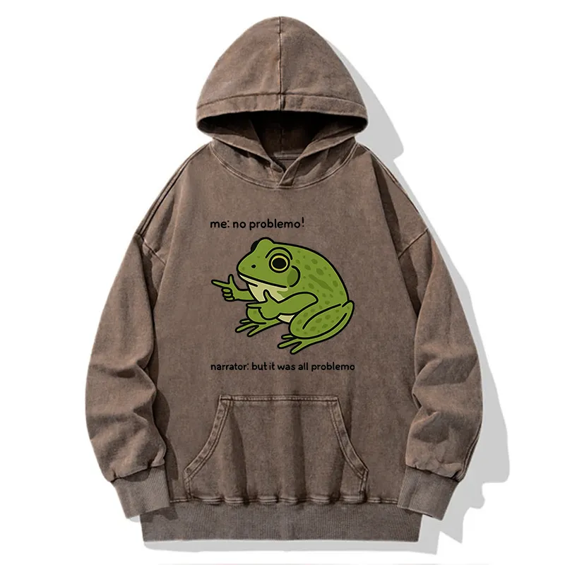 Tokyo-Tiger Stupid Frog Meme Washed Hoodie