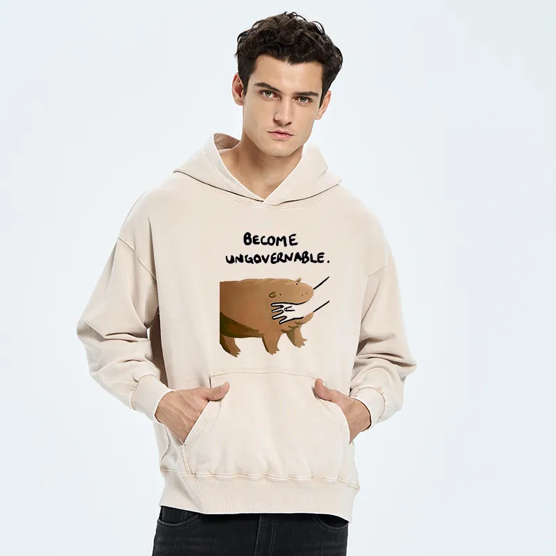 Tokyo-Tiger Moo Deng Bites Someone's Arm Washed Hoodie