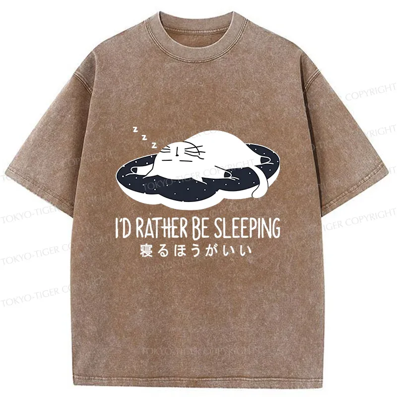 Tokyo-Tiger I'd Rather Sleep Washed T-Shirt